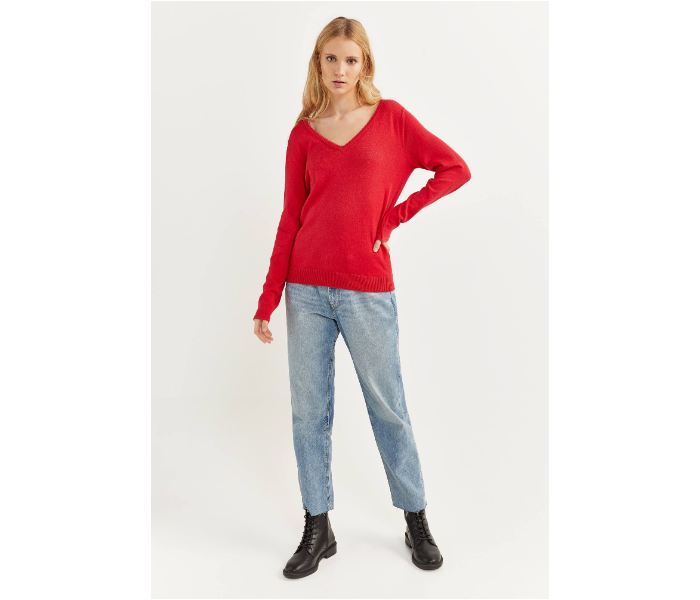 Springfield S20 Long Sleeve Knitwear Medium For Women - Red - Zoom Image 1