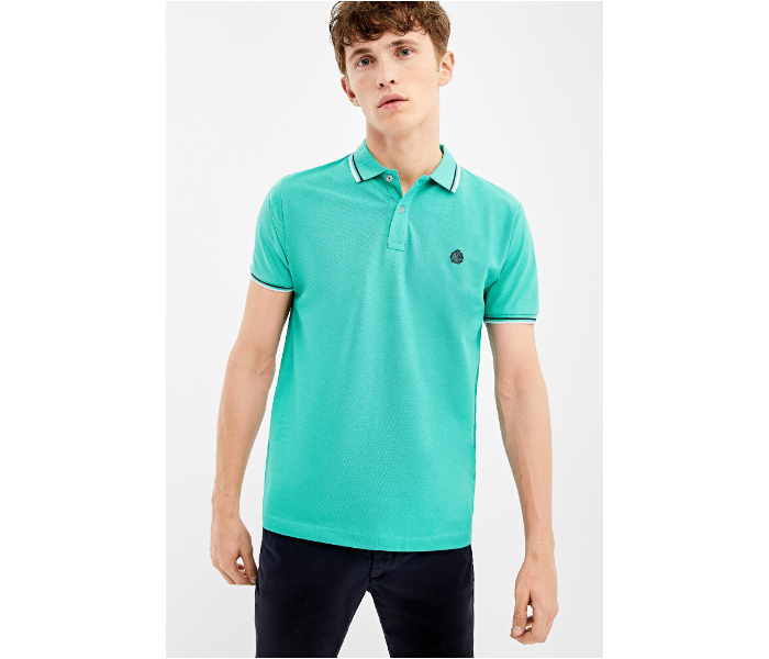 Springfield AW19 Basic Solid Slim Fit Polo T-Shirt Small For Men - Light Green - Zoom Image 3