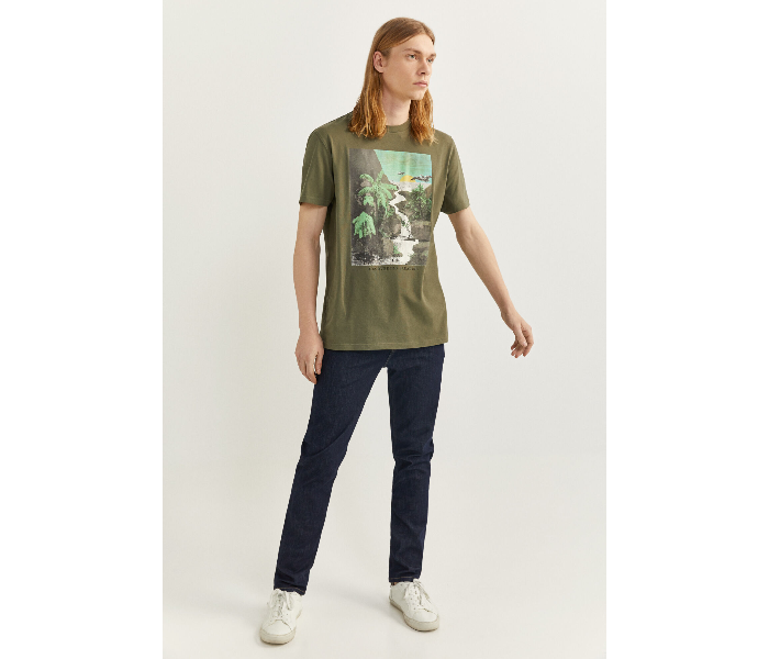 Springfield SS18 SPF Printed Short Sleeve T-shirt Small - Green - Zoom Image 1