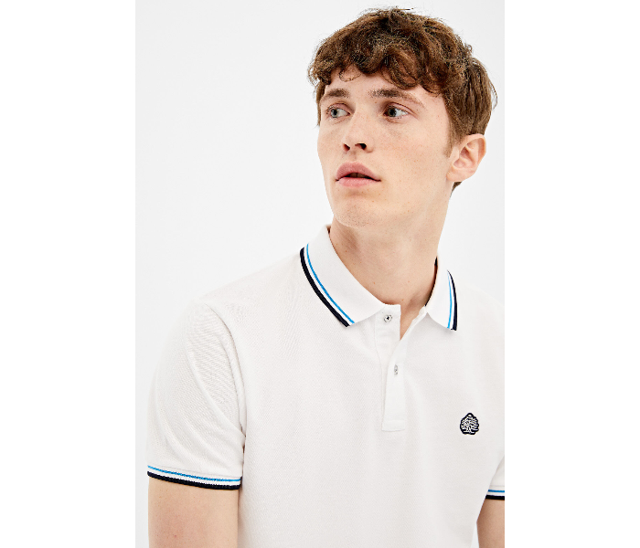 Springfield AW19 Basic Slim Fit Polo T-Shirt X-Small For Men - White - Zoom Image 3