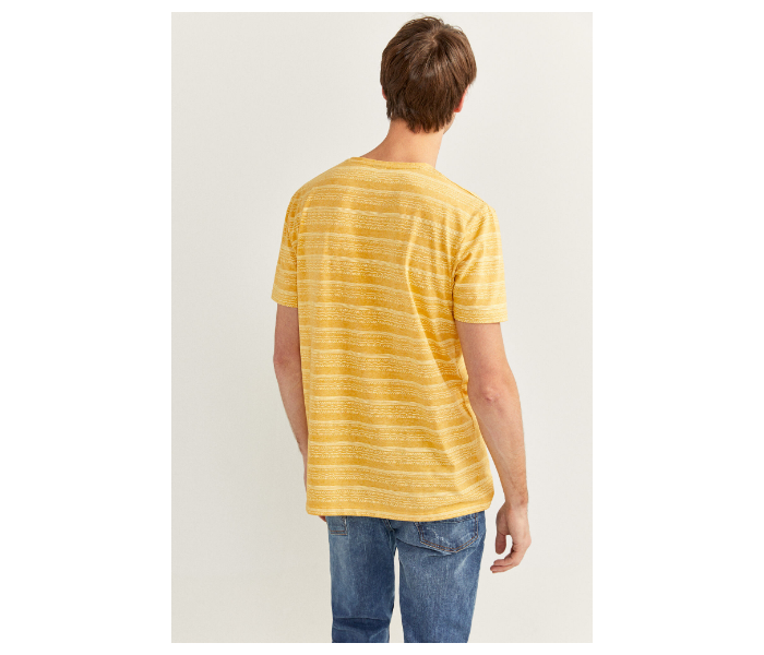 Springfield SS20 Short Sleeve Knitted T-shirt Medium For Men - Mustard - Zoom Image 4