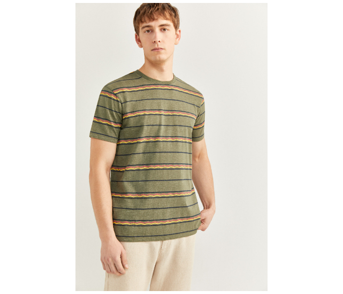 Springfield SS20 Short Sleeve Knitted T-shirt Large For Men - Green and Yellow - Zoom Image 1