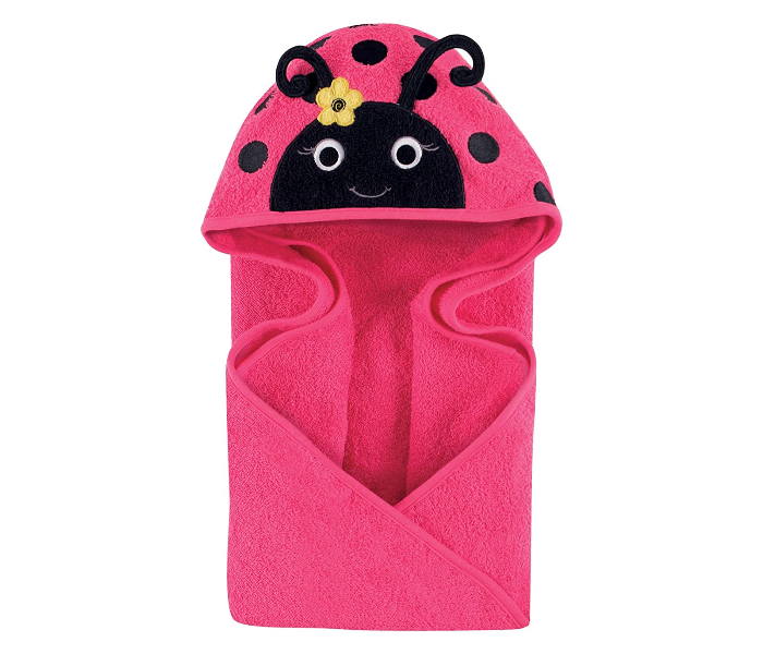 Hudson One Size Baby Unisex Baby Cotton Animal Face Hooded Towel - Pink - Zoom Image 1