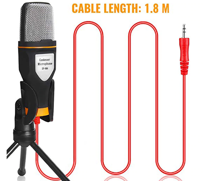 New Condenser Microphone 3.5mm Plug Home Stereo Mic Desktop Tripod Podcast Recording - Black  - Zoom Image 2