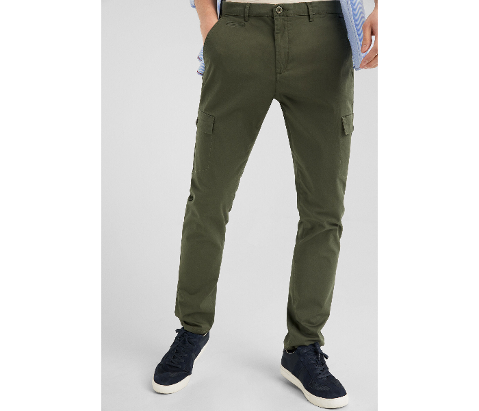 Springfield SS19 Solid Sport Trouser Chinos EU 42 For Men - Dark Green - Zoom Image 3