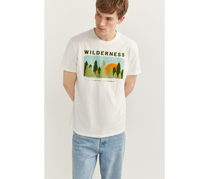 Springfield SS20 SPF Printed Short Sleeve T-shirt Small - White - Zoom Image 1