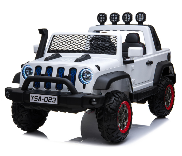 Babylove 29-023A Fc-Jeep Wrangler Rechargable Car With Remote And 2motor Music And Light - White - Zoom Image 1