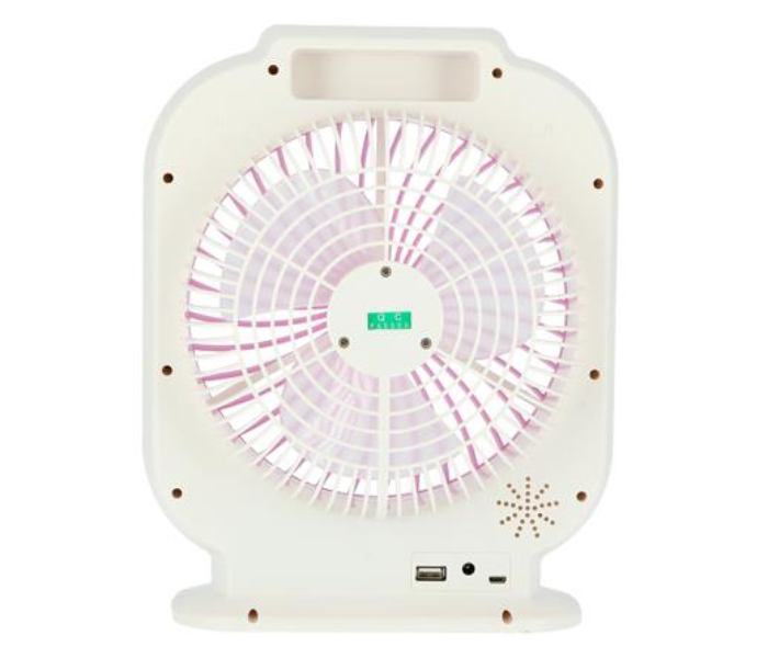 Krypton KNF222 8inch Rechargeable Mini Table Powerful Personal Desk Box Fan - White and Pink - Zoom Image 2