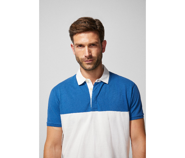 Springfield AW18 Polo Fancy T-Shirt X-Large For Men - Blue And White - Zoom Image 2