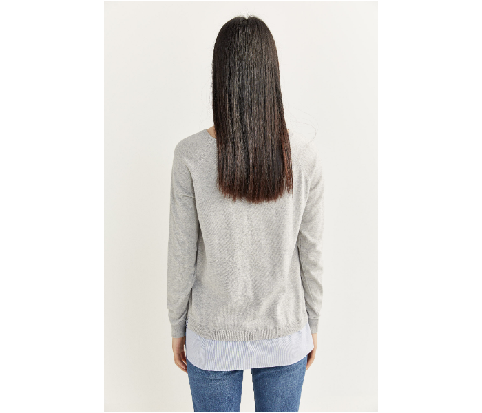 Springfield SS20 Long Sleeve Knitwear Large For Women - Light Grey - Zoom Image 3