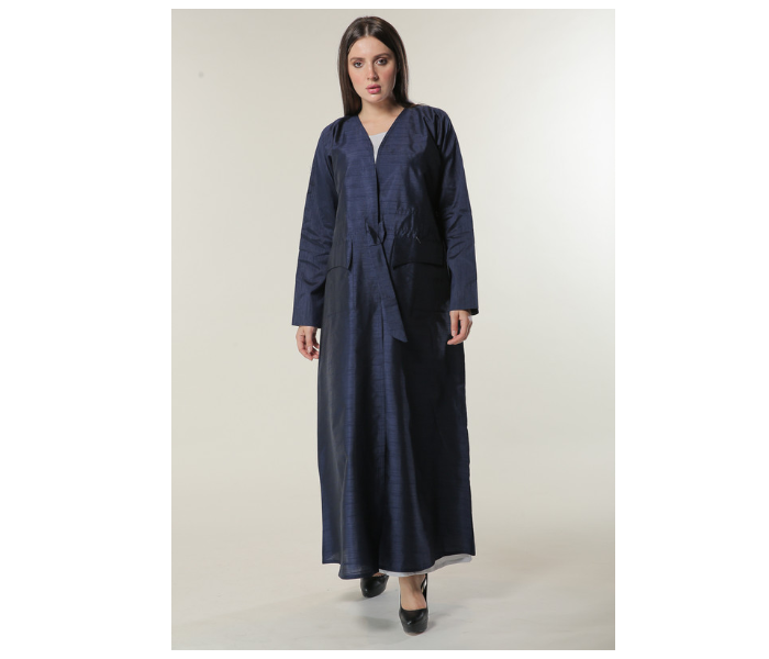 Moistreet Large Navy Abaya Set with White Under Abaya - Zoom Image 2