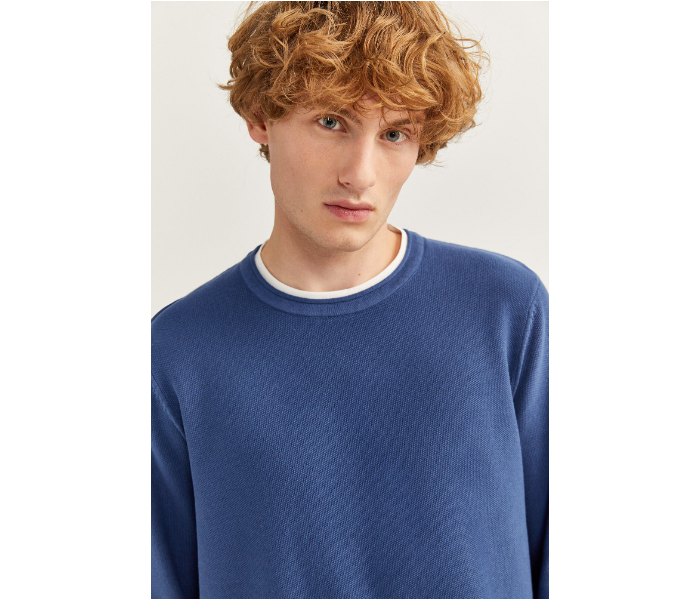 Springfield SS20 Long Sleeve Knitwear Fantasy Cotton Large For Men - Blue - Zoom Image 2