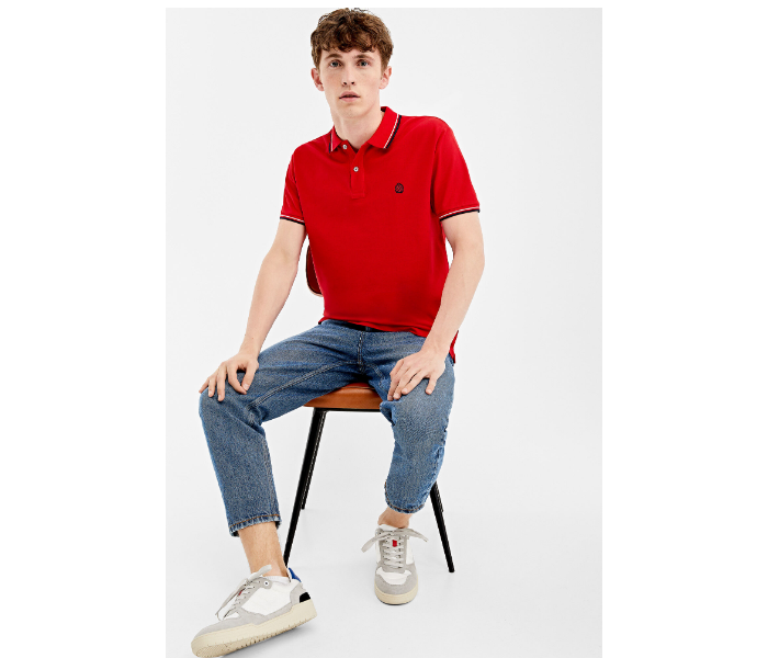 Springfield AW19 Basic Slim Fit Polo T-Shirt X-Large For Men - Red - Zoom Image 1