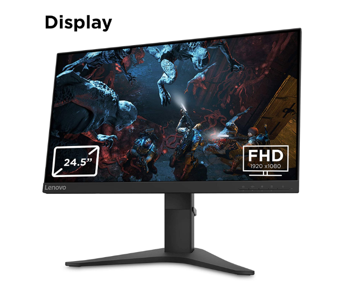 Lenovo 65FEGAC2UK G25-10 C19245FY0 24.5 inches LED Gaming Monitor With Stand - Black - Zoom Image 2