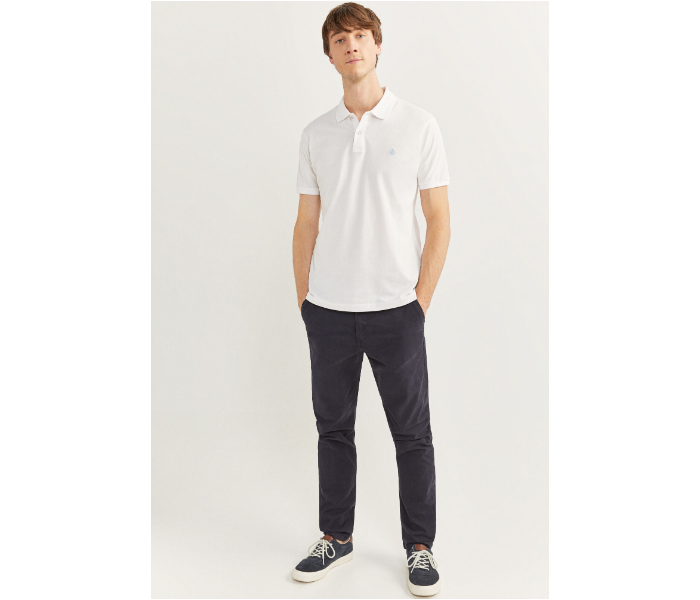 Springfield SS20 Basic Solid Slim Fit Polo T-Shirt X-Small For Men - White - Zoom Image 1