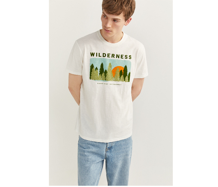 Springfield SS20 SPF Printed Short Sleeve T-shirt XXL - White - Zoom Image 1