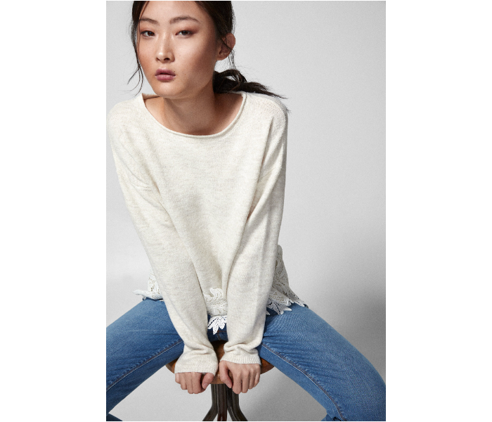 Springfield SS19 Long Sleeve Knitwear X-Small For Women - White - Zoom Image 1