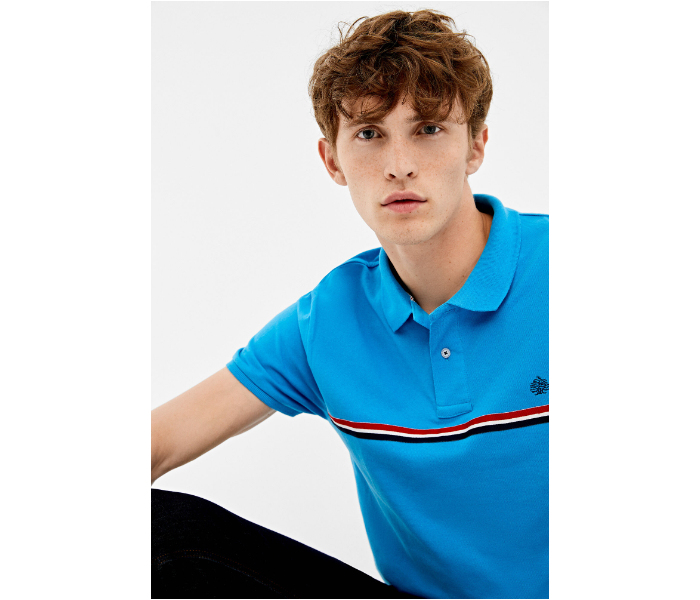 Springfield AW19 Polo Fancy T-Shirt X-Large For Men - Teal - Zoom Image 1