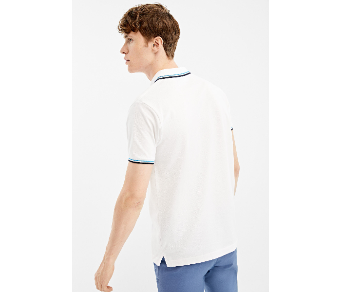 Springfield AW19 Basic Slim Fit Polo T-Shirt X-Small For Men - White - Zoom Image 4