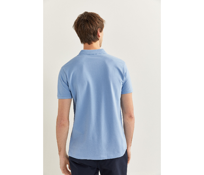 Springfield SS20 Basic Solid Slim Fit Polo T-Shirt Large For Men - Light Blue - Zoom Image 3