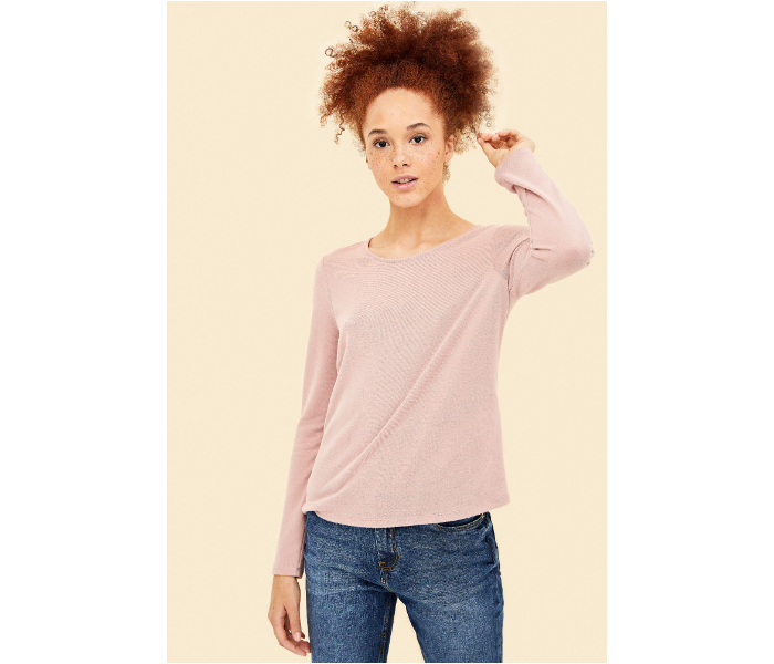 Springfield Plain Long Sleeve T-Shirt Medium For Women - Baby Pink - Zoom Image 1