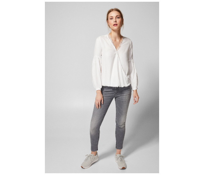 Springfield AW18 Long Sleeve Plain Blouse EU 38 For Women - White - Zoom Image 2