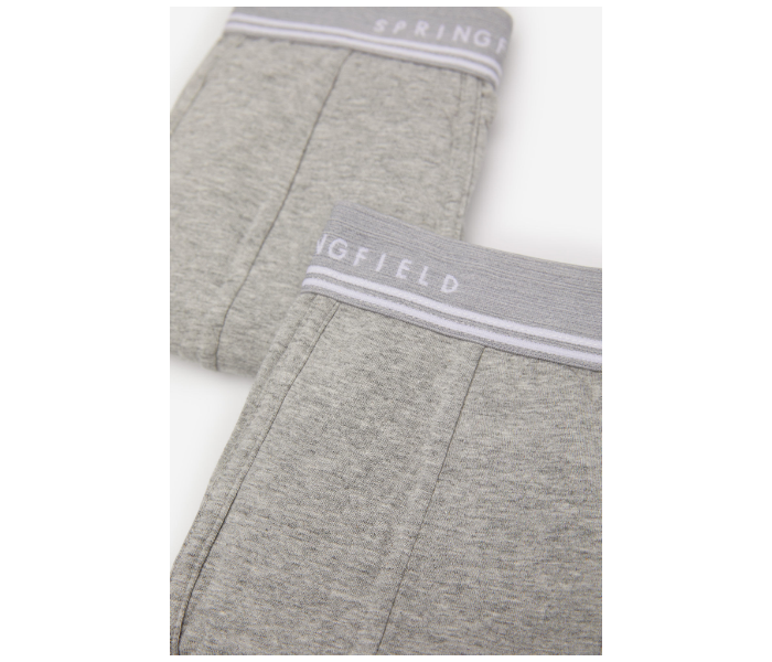 Springfield SS20 Pack of 2 Knitted Boxers And Slips Medium For Men - Grey and White - Zoom Image 2