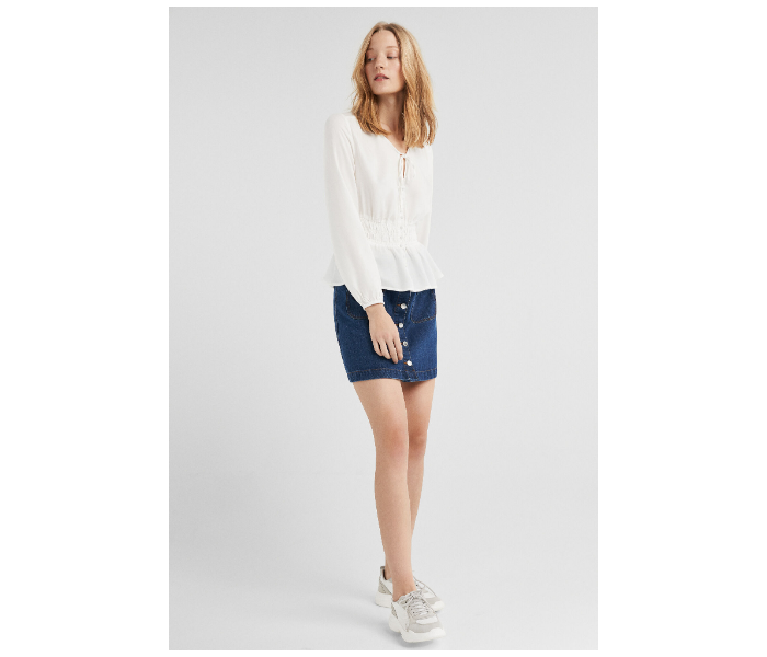 Springfield SS19 Long Sleeve Plain Blouse EU 38 For Women - White - Zoom Image 3