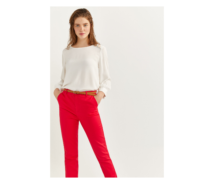 Springfield SS20 Long Sleeve Plain Gold Button Blouse EU 38 For Women - White - Zoom Image 1