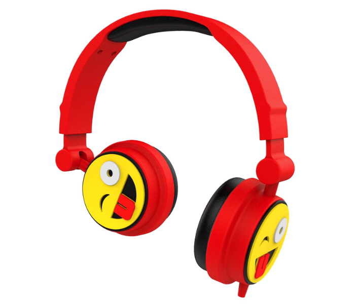 Live Love Music Emoticon Overhead Stereo Headphone - Red - Zoom Image 3