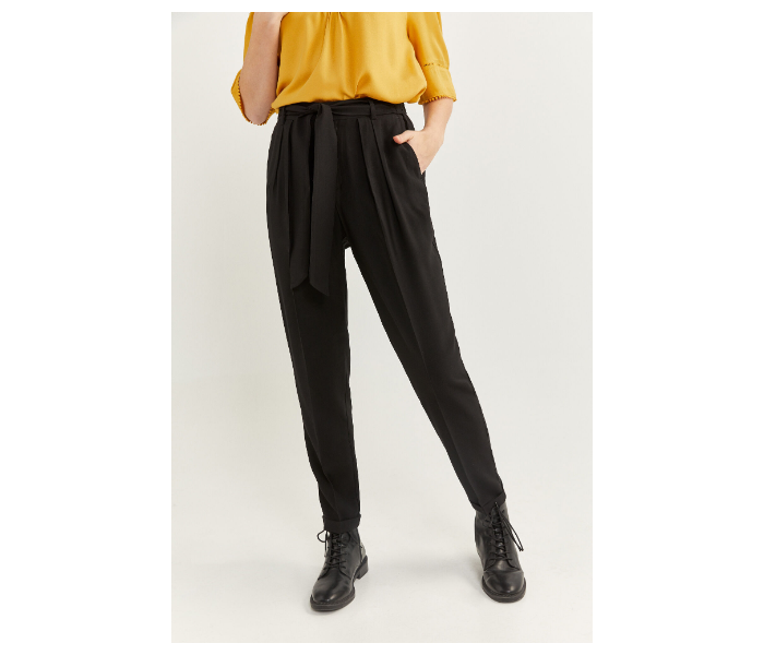 Springfield SS20 Bottom Tight Cotton Fancy Pant EU 40 For Women - Black - Zoom Image 2