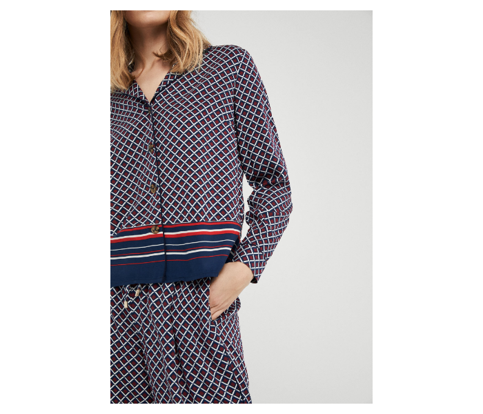 Springfield SS19 Long Sleeve Checked Blouse EU 36 For Women - Brown and Blue - Zoom Image 2