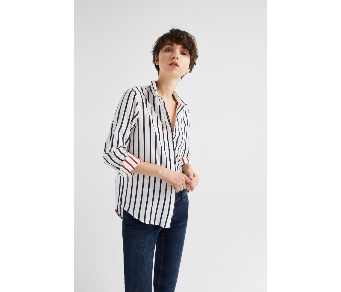 Springfield SS19 Long Sleeve Striped Blouse EU 40 For Women - White and Black - Zoom Image 1