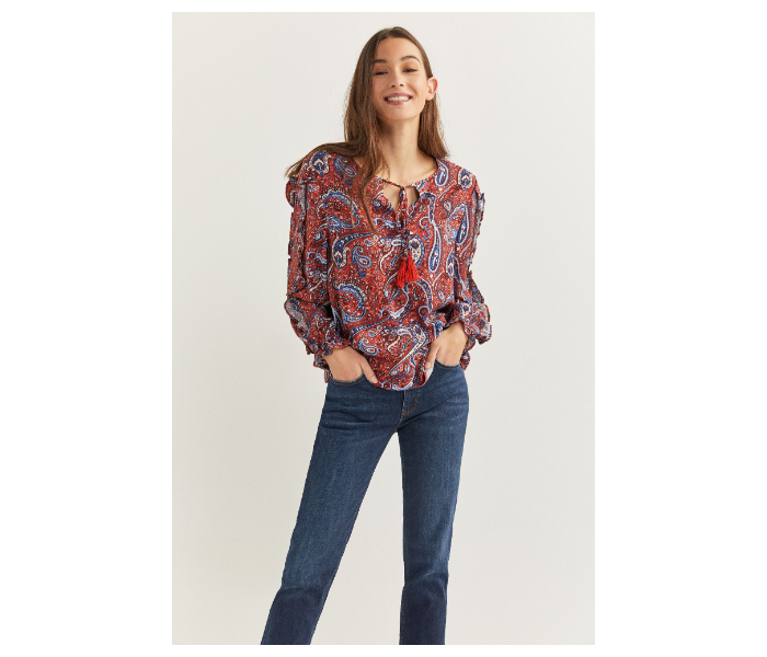 Springfield SS18 Long Ruffle Sleeve Blouse EU 34 For Women - Brown - Zoom Image 4