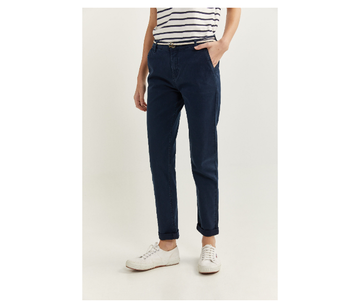 Springfield SS20 Plain Trouser Pant EU 40 For Women - Dark Blue - Zoom Image 2