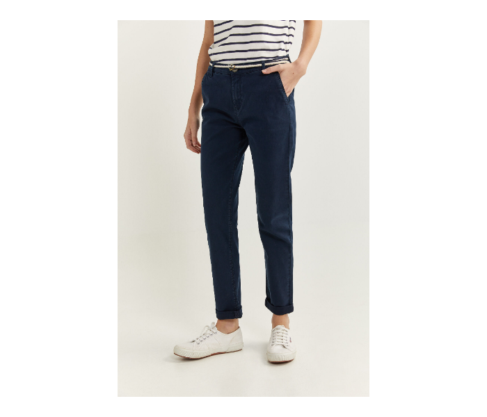 Springfield SS20 Plain Trouser Pant EU 36 For Women - Dark Blue - Zoom Image 2