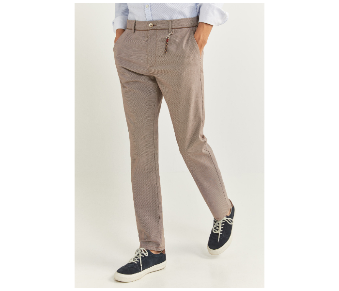 Springfield SS20 Sport Trouser Solid Chinos EU 44 For Men - Light Khaki - Zoom Image 2