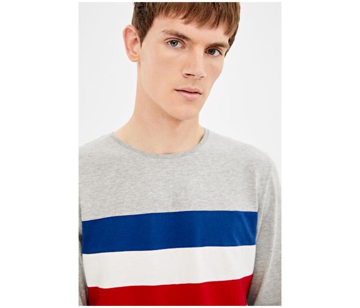 Springfield AW19 Basic Striped T-Shirt Medium - Dark Grey - Zoom Image 3