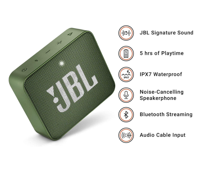 JBL GO 2 Rechargeable Waterproof Bluetooth Speaker - Green - Zoom Image 4