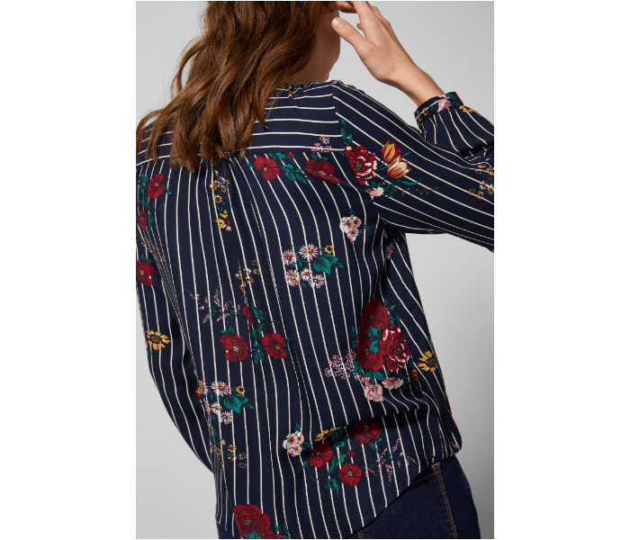 Springfield SS19 Long Sleeve Floral Blouse EU 38 For Women - Dark Blue - Zoom Image 4