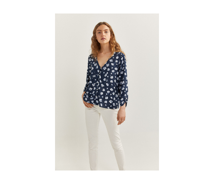 Springfield SS20 Printed Blouse With Bow Neck EU 38 For Women - Blue - Zoom Image 2