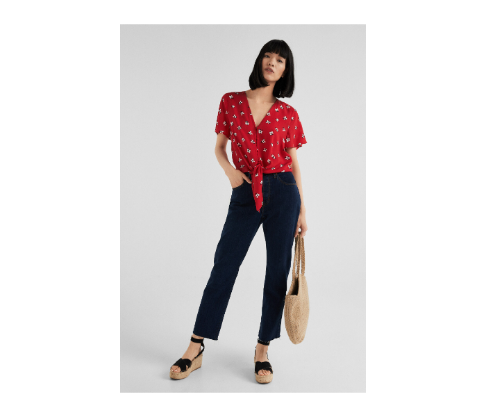 Springfield SS19 Floral Short Sleeve Blouse EU 38 For Women - Red - Zoom Image 1