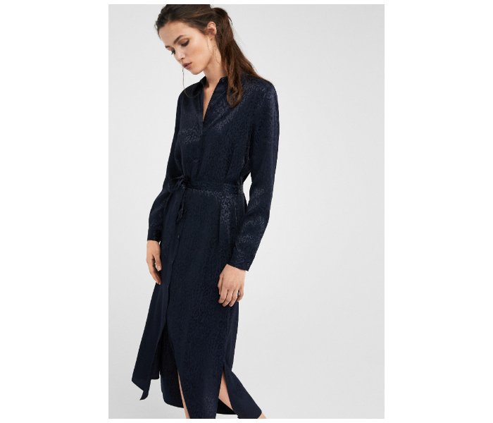 Springfield SS19 Knit Dress With Tie Up EU 40 For Women - Navy - Zoom Image 1