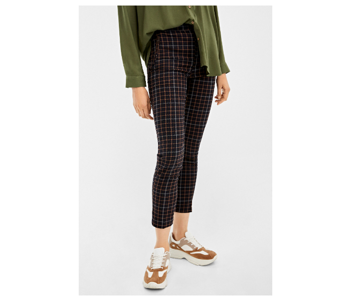 Springfield AW19 Checked Cotton Fancy Pant EU 40 For Women - Brown and Green - Zoom Image 2