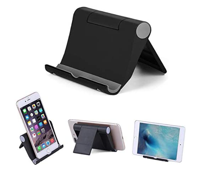 Multi-Angle Cell Phone Stand for 11 inches Smartphones and Tablets - Black - Zoom Image