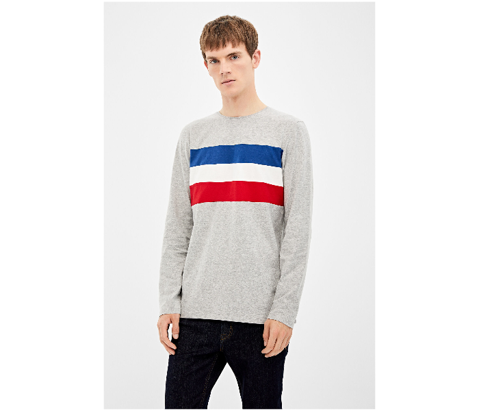 Springfield AW19 Basic Striped T-Shirt Medium - Dark Grey - Zoom Image 1