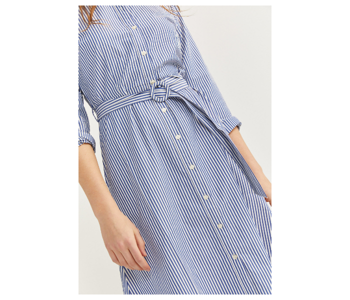 Springfield SS20 Striped Knit Dress With Tie-Up Dress EU 36 For Women - Light Blue - Zoom Image 3