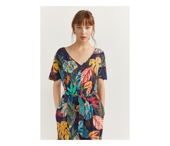 Springfield SS20 Printed Jumpsuit EU 44 For Women - Blue and Yellow - Zoom Image 2