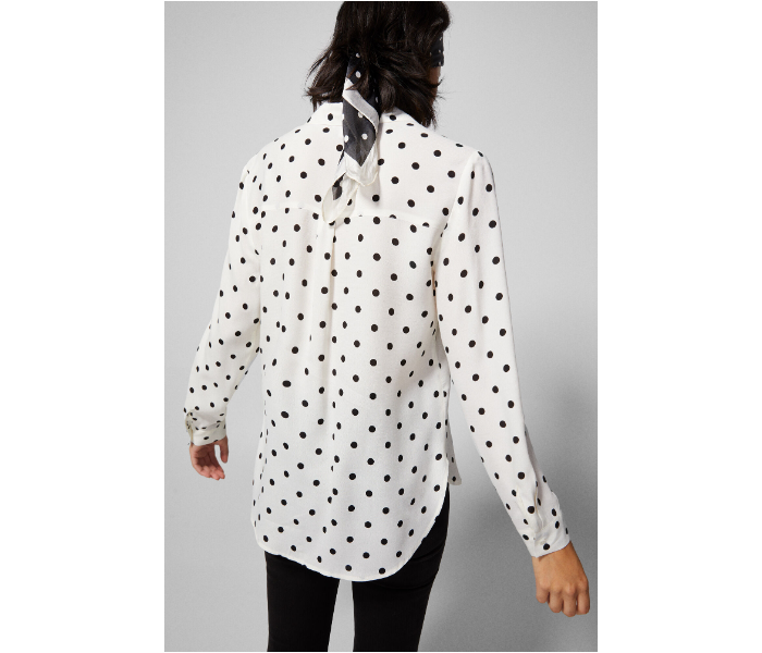 Springfield AW18 Long Sleeve Polka Dotted Blouse EU 42 For Women - Black and White - Zoom Image 2