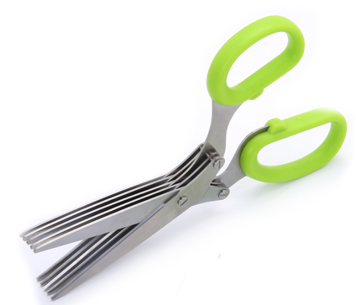 5 Layers Multi Functional Stainless Steel Scissors - Green - Zoom Image 6